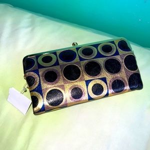 The original HOBO Metallic geometric Lauren clutch wallet